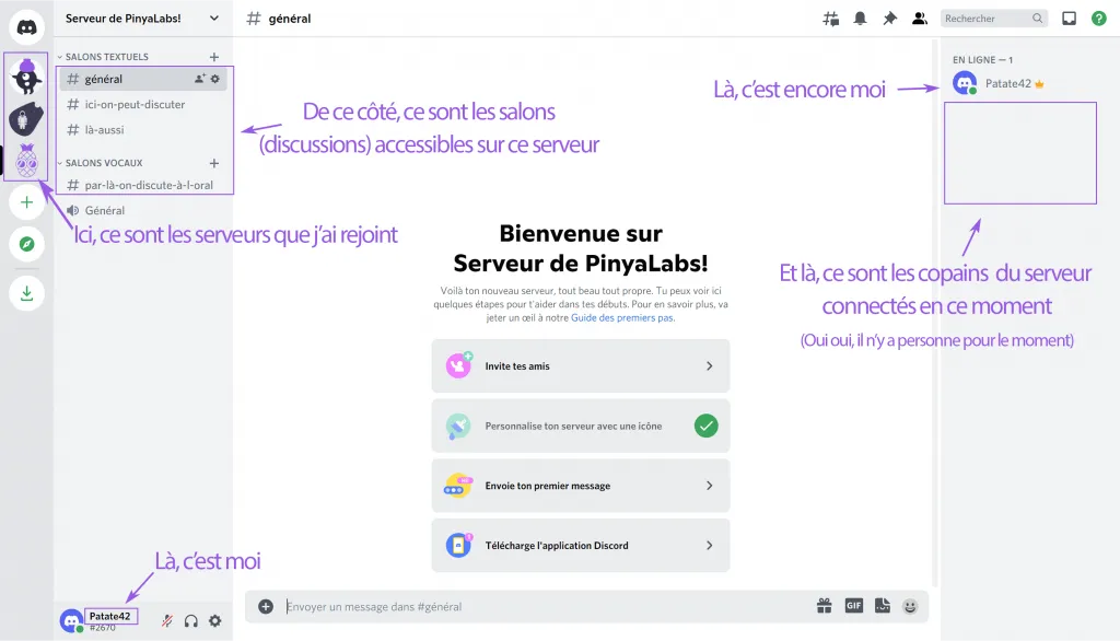 Discord : serveurs et salons